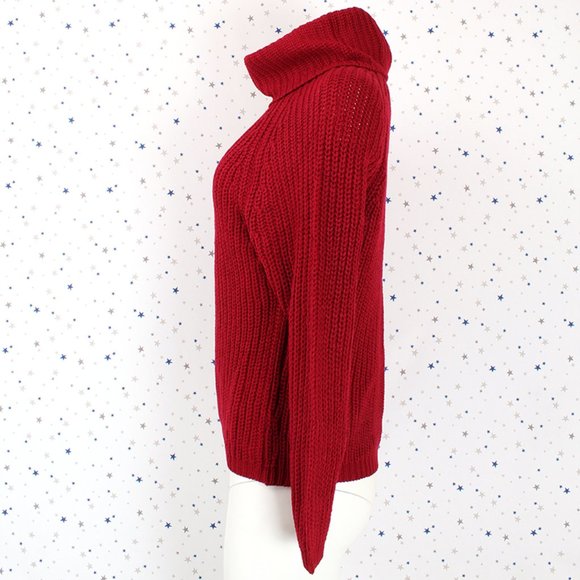 Raglan Long Sleeve Turtle Neck Knit Sweater - Picture 3 of 7